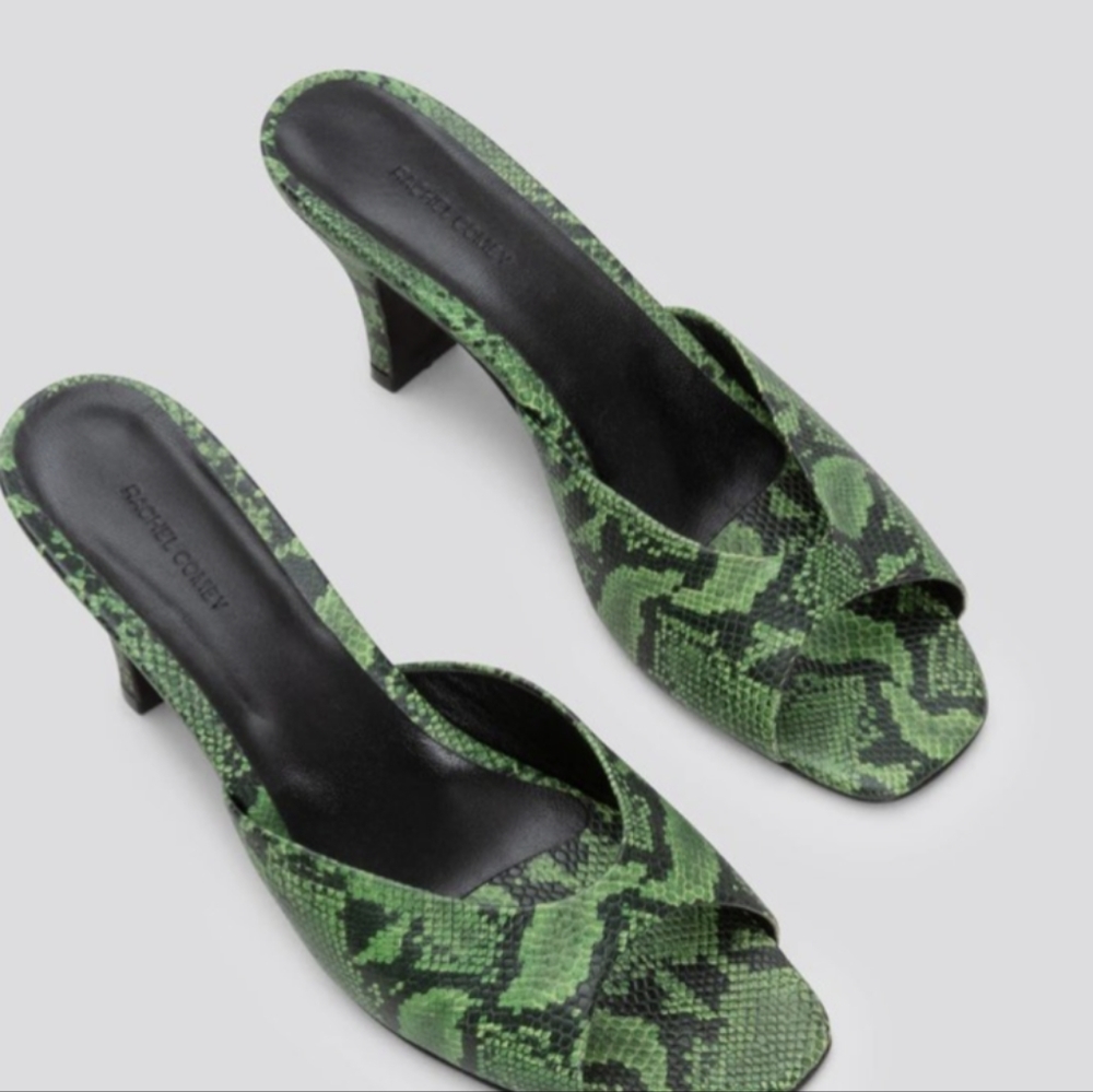 Rachel Comey snake print kitten heels leather in size 39.